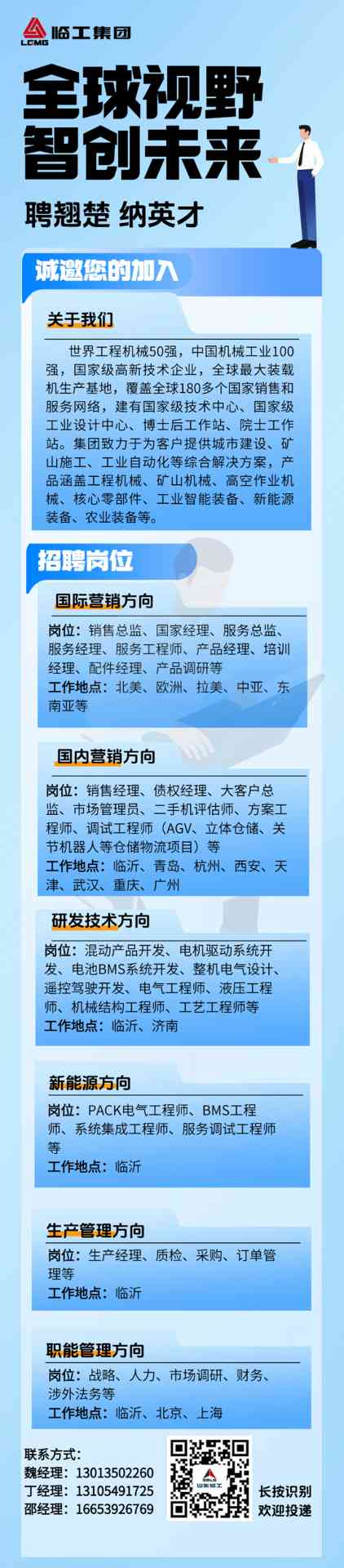 全球视野,智创未来,临工集团热招岗位等您投递! 全球视野,智创未来,临工集团热招岗位等您投递!