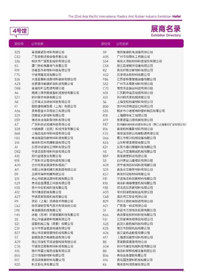 重磅发布！2025亚太橡塑展·合肥站展商名录抢先收藏！