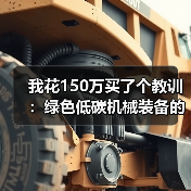 我花150万买了个教训:绿色低碳机械装备的水到底有多深? 我花150万买了个教训:绿色低碳机械装备的水到底有多深?