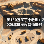 花180万买了个教训：2026年机械设备销量数据到底该怎么看？