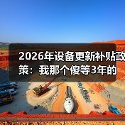 2026年设备更新补贴政策:我那个傻等3年的朋友终于坐不住了 2026年设备更新补贴政策:我那个傻等3年的朋友终于坐不住了