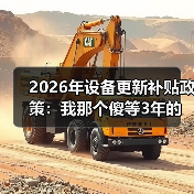 2026年设备更新补贴政策:我那个傻等3年的朋友终于坐不住了 2026年设备更新补贴政策:我那个傻等3年的朋友终于坐不住了