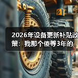 2026年设备更新补贴政策:我那个傻等3年的朋友终于坐不住了 2026年设备更新补贴政策:我那个傻等3年的朋友终于坐不住了