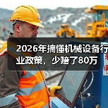 2026年搞懂机械设备行业政策,少赔了80万 2026年搞懂机械设备行业政策,少赔了80万