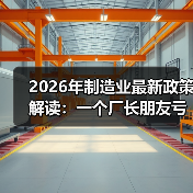 2026年制造业最新政策解读：一个厂长朋友亏了200万后的深夜电话