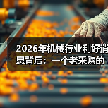 2026年机械行业利好消息背后：一个老采购的3次踩坑实录