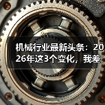 机械行业最新头条:2026年这3个变化,我差点全踩坑了 机械行业最新头条:2026年这3个变化,我差点全踩坑了