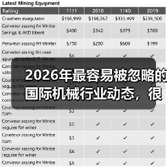 2026年最容易被忽略的国际机械行业动态,很多工厂还在踩坑 2026年最容易被忽略的国际机械行业动态,很多工厂还在踩坑