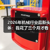 2026年机械行业最新头条：我花了三个月才看懂这三个变化