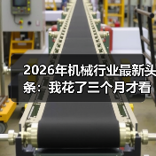 2026年机械行业最新头条：我花了三个月才看懂这三个变化