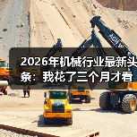 2026年机械行业最新头条：我花了三个月才看懂这三个变化