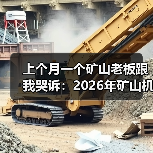 上个月一个矿山老板跟我哭诉:2026年矿山机械市场动态彻底变了 上个月一个矿山老板跟我哭诉:2026年矿山机械市场动态彻底变了