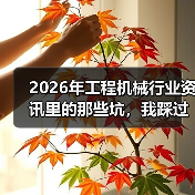 2026年工程机械行业资讯里的那些坑,我踩过至少5次 2026年工程机械行业资讯里的那些坑,我踩过至少5次
