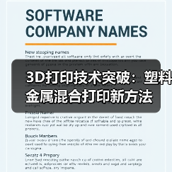 3D打印技术突破:塑料金属混合打印新方法 3D打印技术突破:塑料金属混合打印新方法